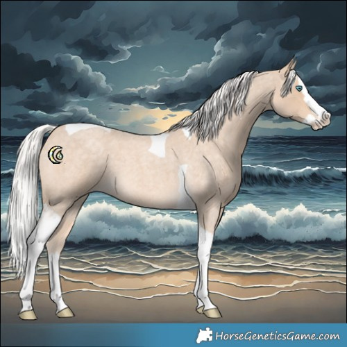 Horse Color:Silver Perlino Roan Splash Tobiano 