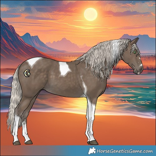 Horse Color:Silver Smoky Black Tobiano 