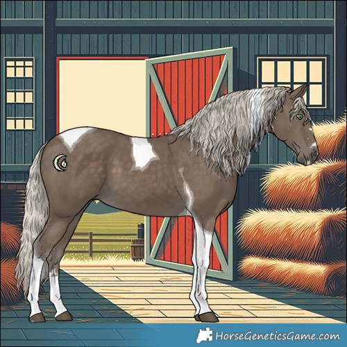 Horse Color:Silver Smoky Black Tobiano