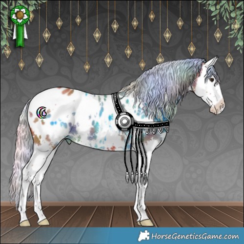 Horse Color:Nacre White Spotted Silver Bay Splash Appaloosa 
