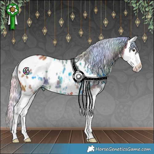 Horse Color:Nacre White Spotted Silver Bay Splash Appaloosa 