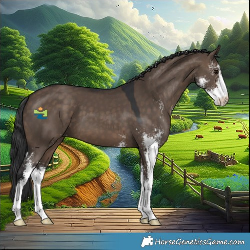 Horse Color:Brown Dun Sabino 