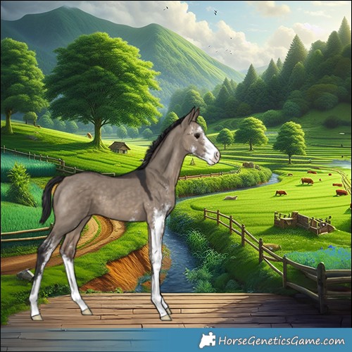 Horse Color:Brown Dun Sabino 