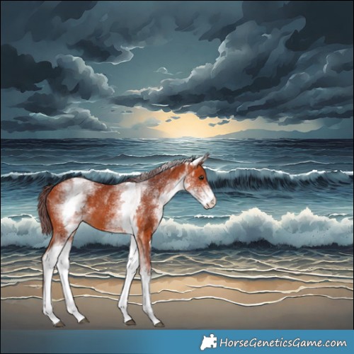 Horse Color:White Spotted Chocolate Bay 