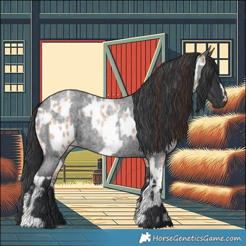 Horse Color:Bay Roan Sabino Near Leopard Rabicano  and Blue Roan Rabicano 