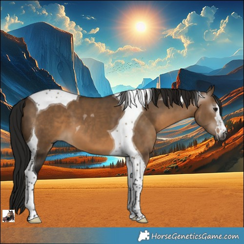 Horse Color:Gray Bay Dun Tobiano 