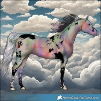 Horse Color:Void Nacre Watercolor Chocolate Palomino Tobiano