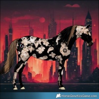 Horse Color:Void Black Ice Pearl Splash Tobiano