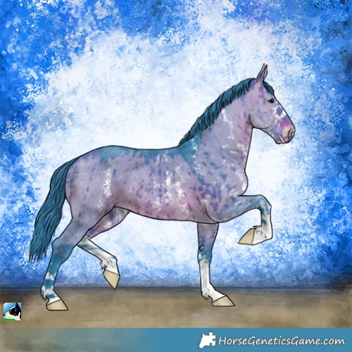Horse Color:Watercolor Brown Dun Sabino Brindle 