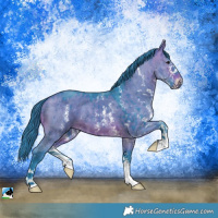 Horse Color:Watercolor Brown Dun Sabino Brindle