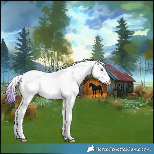 Horse Color:Watercolor Classic Champagne Dun Sabino 