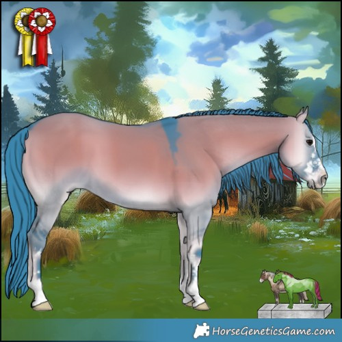 Horse Color:Watercolor Grullo Onyx Mushroom