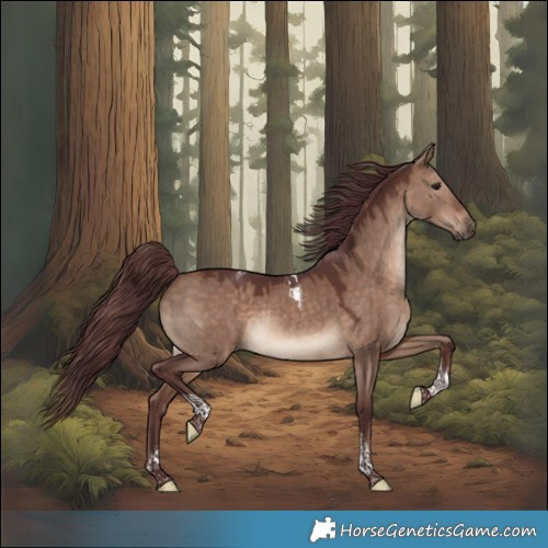 Horse Color:Chocolate Brown Dun Tobiano Rabicano 