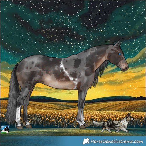 Horse Color:Brown Merle Tobiano Rabicano