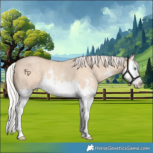 Horse Color:Silver Classic Champagne Dun Sabino Splash 