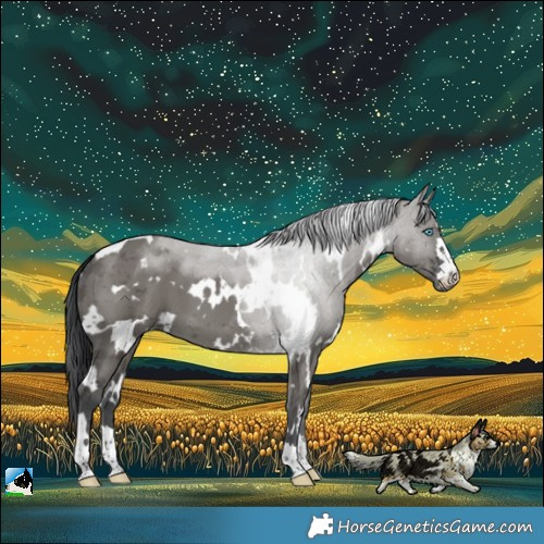 Horse Color:White Spotted Grullo Merle 