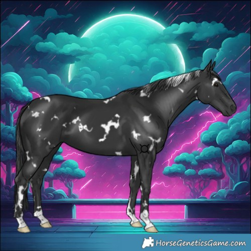 Horse Color:White Spotted Black