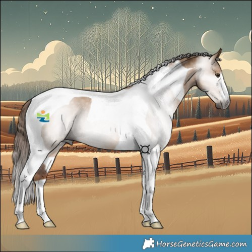 Horse Color:Gray Red Dun Tobiano 