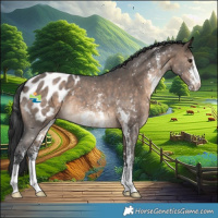 Horse Color:Brown Dun Sabino Snowflake Varnish 