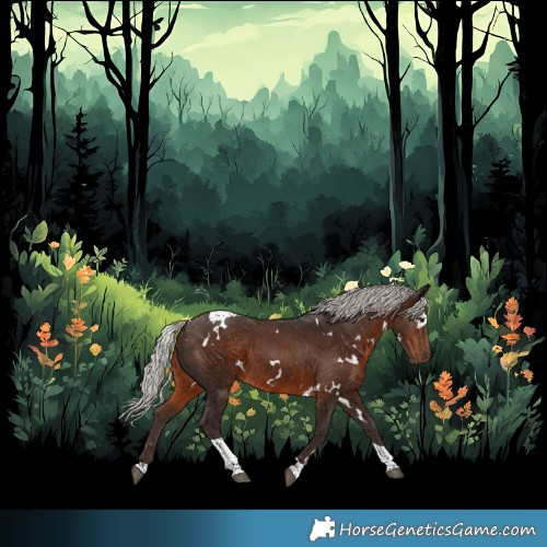 Horse Color:White Spotted Silver Brown Tobiano 