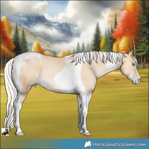 Horse Color:Silver Buckskin Pearl Tobiano 