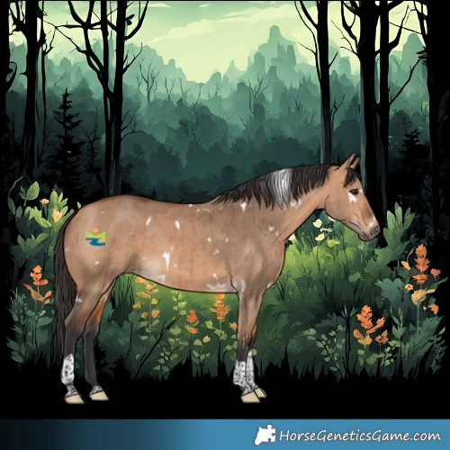 Horse Color:White Spotted Bay Dun Tobiano Brindle 