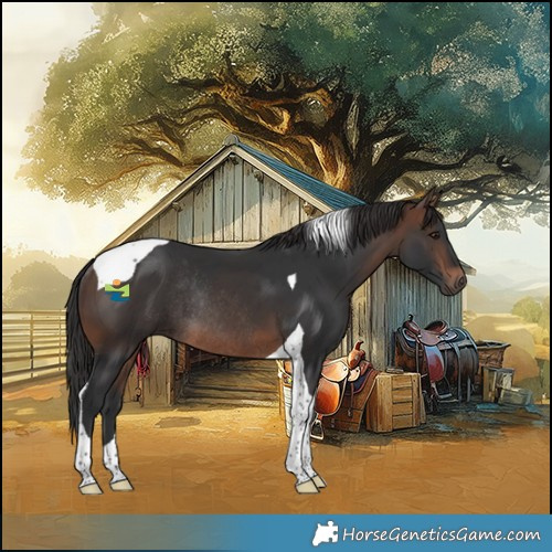 Horse Color:Brown Tobiano Rabicano 