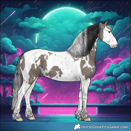 Horse Color:White Spotted Grullo Splash Tobiano