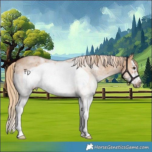 Horse Color:White Spotted Red Dun Splash Frame Rabicano
