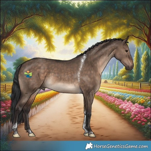 Horse Color:Brown Dun Tobiano 