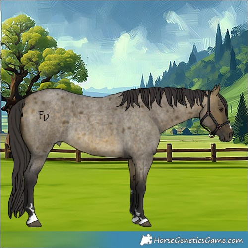 Horse Color:Buckskin Roan Dun Rabicano 