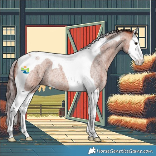 Horse Color:Chocolate Bay Roan Splash Tobiano 