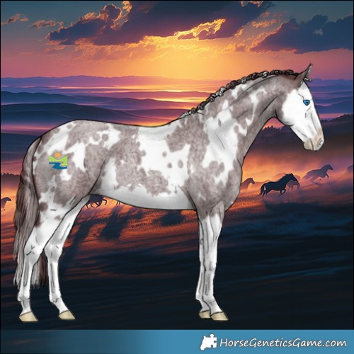 Horse Color:White Spotted Chocolate Blue Roan Splash