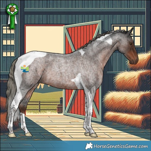 Horse Color:Liver Red Roan Mushroom Tobiano 