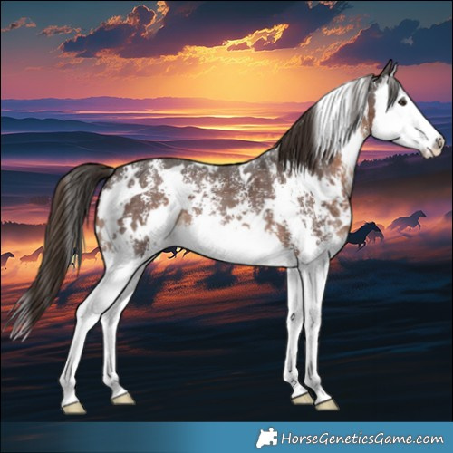 Horse Color:White Spotted Liver Chestnut Sabino Splash 