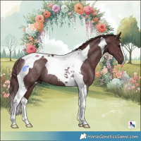 Horse Color:Chocolate Black Tobiano Rabicano