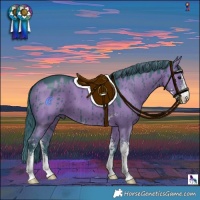 Horse Color:Watercolor Grullo Sabino Brindle 
