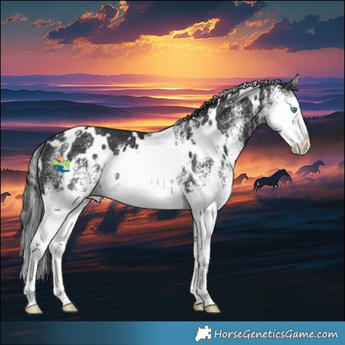 Horse Color:White Spotted Black Splash Rabicano 