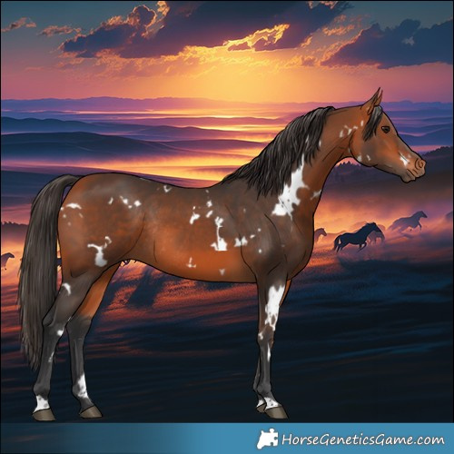 Horse Color:White Spotted Bay Rabicano 