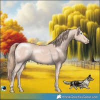 Horse Color:Perlino Mushroom