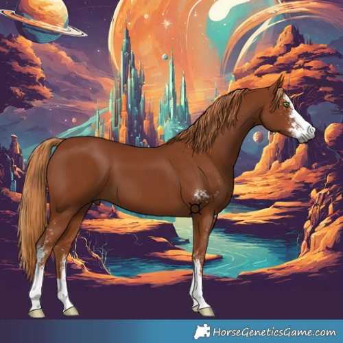 Horse Color:Gray Chestnut Sabino 