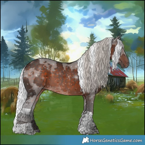 Horse Color:Silver Brown Merle Tobiano 