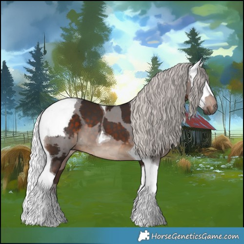 Horse Color:Silver Brown Merle Tobiano 