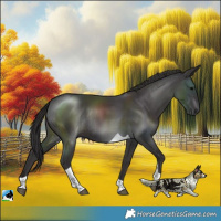 Horse Color:Platinum Smoky Black Tobiano Rabicano 