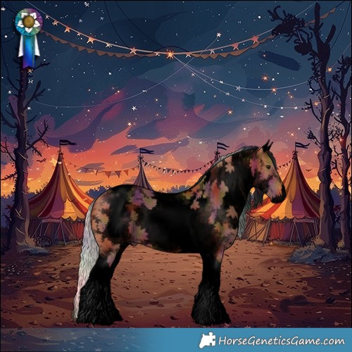 Horse Color:Void Nacre White Spotted Silver Bay Tobiano 