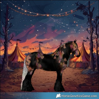 Horse Color:Void Nacre White Spotted Silver Bay Tobiano 