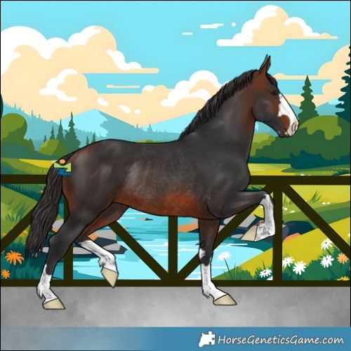 Horse Color:Brown Rabicano 