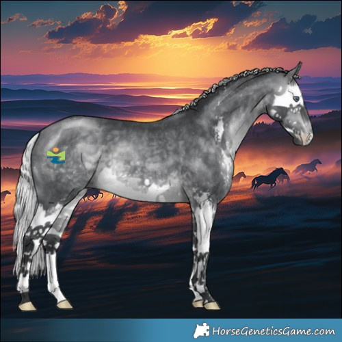 Horse Color:Silver Brown Chinchilla Sabino Splash 