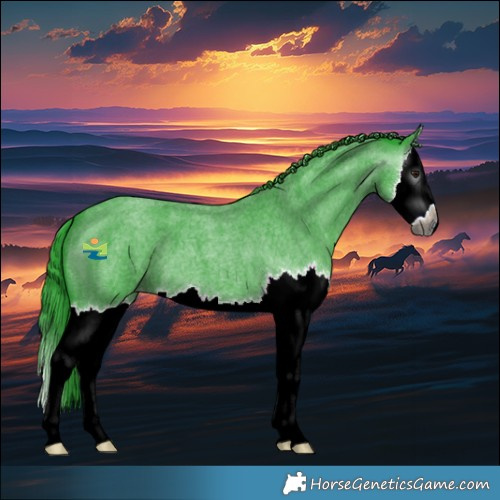 Horse Color:Gray Watercolor Blue Chinchilla Roan Splash Appaloosa