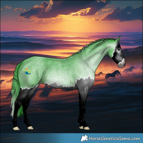 Horse Color:Gray Watercolor Blue Chinchilla Roan Splash Appaloosa 